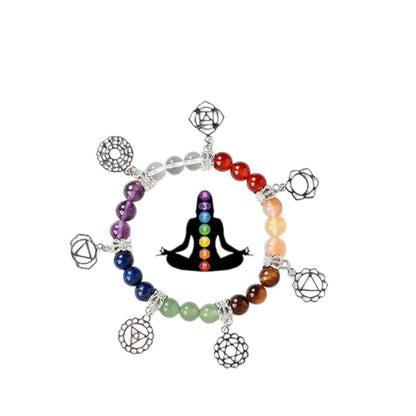 AITELEI 7 Chakra Healing Bracelets with Real Stones Gemstone Healing Chakra Bracelet Yoga Meditation Bracelets for Protection, Energy Healing
