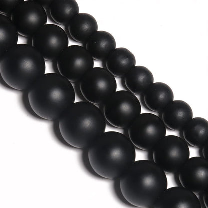 Yochus 45pcs Black Matte Onyx Agates Beads，8mm Healing Power Natural Stone Round Loose Beads for Jewelry Making Earring Necklace DIY Crafts