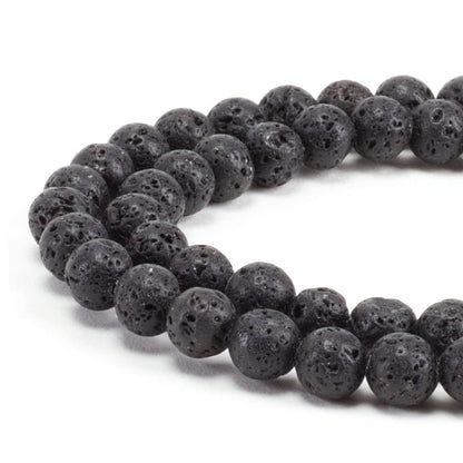 Cherry Tree Collection | 100PCS 6mm Lava Stone Round Beads for Jewelry Making | Includes Storage Box, Elastic String, and Needles