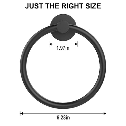 SetSail Towel Holder for Bathroom Wall Matte Black Towel Ring Stainless Steel Hand Towel Holder Heavy Duty Towel Hanger for Bath, Kitchen