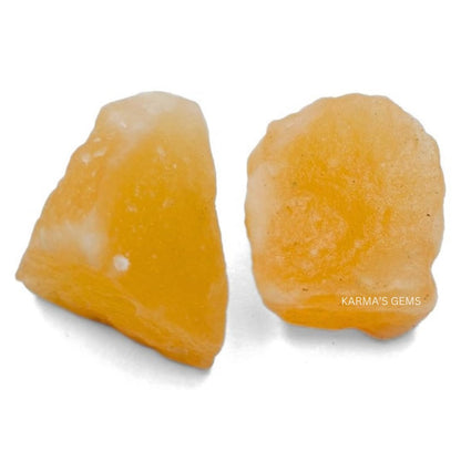 Crystals, Rocks, Jade, Crystals and Healing Stones, Witchcraft Supplies, Healing Crystals, Stones, Healing Stones, Rock Collection, Agate, Raw Stones (Orange Calcite, 2 Pcs)