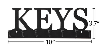 Lixgifts Key Holder Wall Mounted Key Hooks for Wall Decorative with 7 Hooks Black Metal Key Organizer Rack Hanger for Entryway, Front Door, Hallway, Office 10X3.7 inches