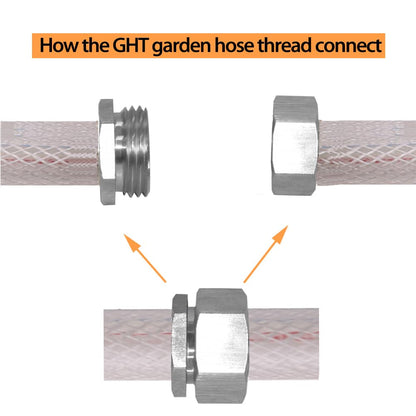 Fitvell Stainless 3/8" Hose Barb x 3/4" Female GHT Garden Hose Threaded Swivel Connector Repair Fitting for Water Boat Lawn Power Wash Irrigation