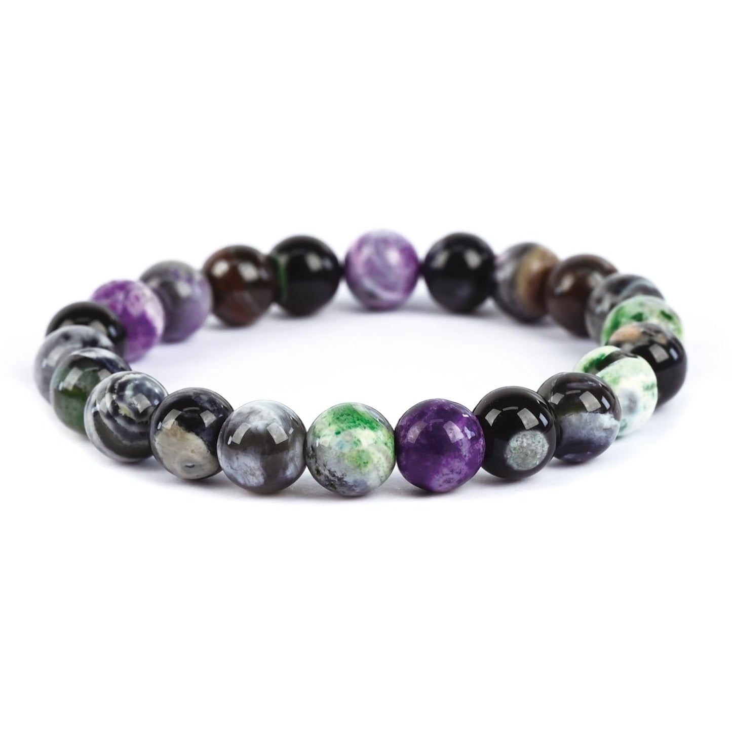 PZTIIY Crystal Bracelet - Natural Energy Crystal Bracelet for Men and Women (ZLY-Mixed color agate)