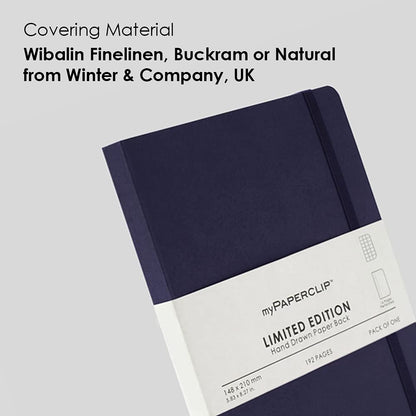 myPAPERCLIP Limited Edition A5 Checks/Square Grid Notebook | 192 Pages, 100 GSM, Soft Cover, A5 (5.83 × 8.27 in) | Flat Lay | Bookmark & Elastic Closure | Aubergine