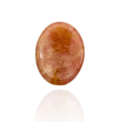 GEMSCITE Strawberry Quartz Thumb Worry Stones Metaphysical Gemstone Crystal Healing Reiki Men Women Gift FENG Shui Positive Energy Love Wellness Palm Stones Wicca Powerful
