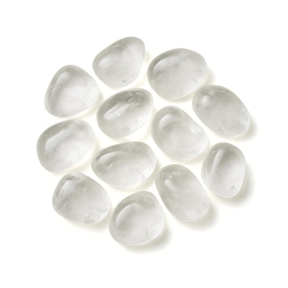 Jet Clear Quartz Tumbled Stones (100gm) – Natural Sphatik Crystal for Positive Energy, Clarity & Cleansing | Reiki, Meditation, Home & Office Décor