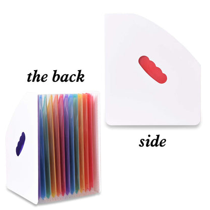 SAYEEC Rainbow Expanding File Holder Standing A4 Vertical Mini Book Organizer Magazine Basket Desktop 13 Pockets Files Folder with Handle for Students Examination Paper Bills Office Study