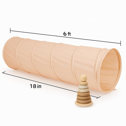 Lyla & Sage Play Co - Kids Play Tunnel - 6ft Pop Up Crawl Tunnel for Toddlers Babies - Collapsible Tunnel Toy Gift for Boy and Girl - Play Tunnel Tent Indoor & Outdoor (Canyon/Peach)