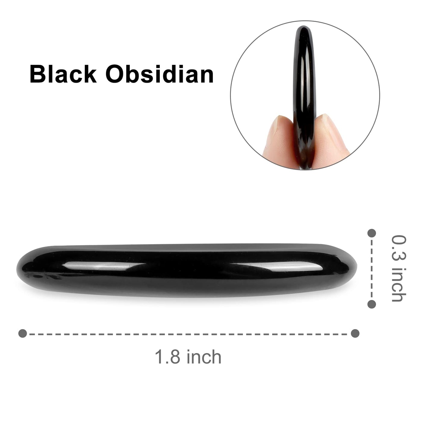 Artistone 1.5" Black Obsidian Crystal Thumb Worry Stone for Anxiety Chakra Crystals Palm Pocket Stone Healing Crystal for Stress, Meditation Reiki, Calming Stone Gifts