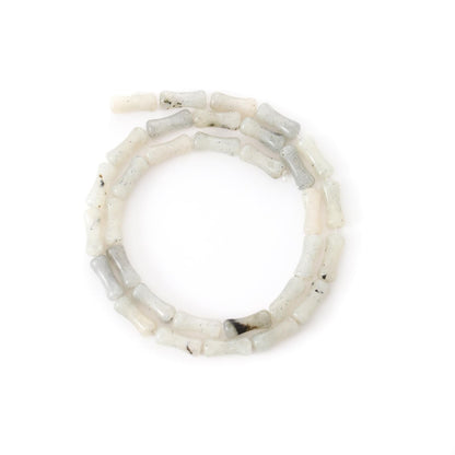5x12mm Natural White Labradorite Stone Bamboo Shape Gem Healing Energy Loose Spacer Beads for DIY Necklace Bracelet Earring