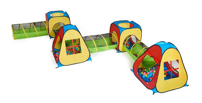 UTEX 8 in 1 Pop Up Children Play Tent House with 4 Tunnel, 4 Tents for Boys, Girls, Babies and Toddlers for Indoor and Outdoor Use