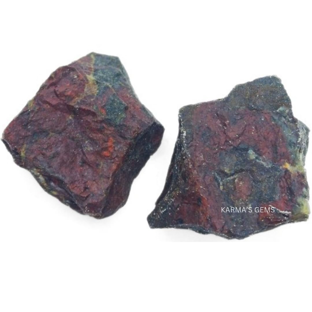 Crystals, Rocks, Jade, Crystals and Healing Stones, Witchcraft Supplies, Healing Crystals, Stones, Healing Stones, Rock Collection, Agate, Raw Stones (Dragon Bloodstone, 2 Pcs)
