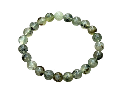 GAF TREASURES Green Prehnite Crystal Bead Bracelet 7-8mm, Genuine Green Prehnite Stretch Gemstone Bracelet, Healing Crystal Bracelet, Gift for Men & Women (1)