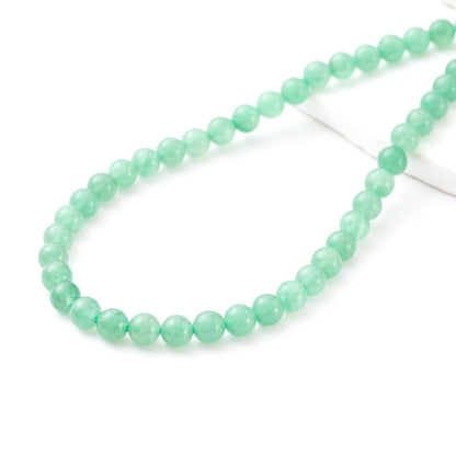 8mm 45pcs DIY Natural Green Aventurine Stone Beads Round Healing Crystal Gemstone Loose Beads for Jewelry Making Handmade Bracelet Necklace