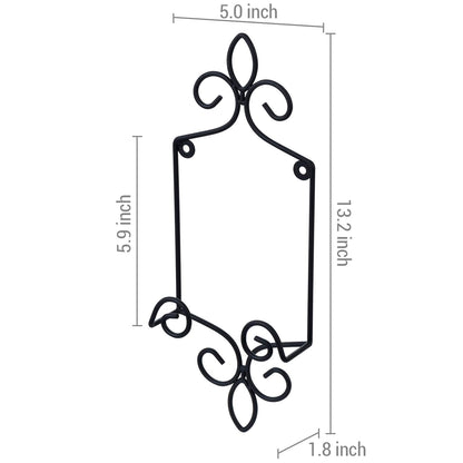 MyGift Wall Plate Hanger Holds Single 5.5 to 8 Inch Plates, Vertical Plate Holders, Decorative Metal Wire Platter Rack, Scrollwork Hanging Display Easel for Wall