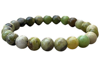 GAF TREASURES Chrysoprase Crystal Bead Bracelet 8mm, Genuine Chrysoprase Stretch Gemstone Bracelet, Healing Crystal Bracelet, Gift for Men & Women (1)