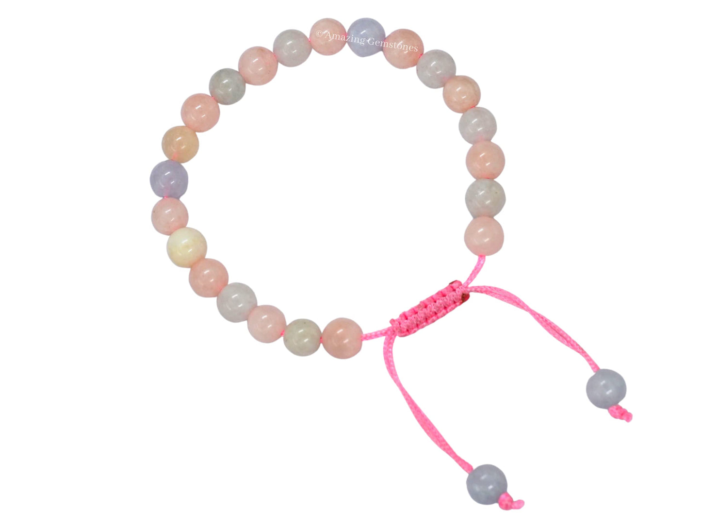 Amazing Gemstone Morganite Bracelet for Women Men's Gifts - Protection Healing Crystal Bracelet - 8mm Gemstones Beaded Adjustable Bracelet Pulseras Para Hombres Mujer Stocking Stuffers