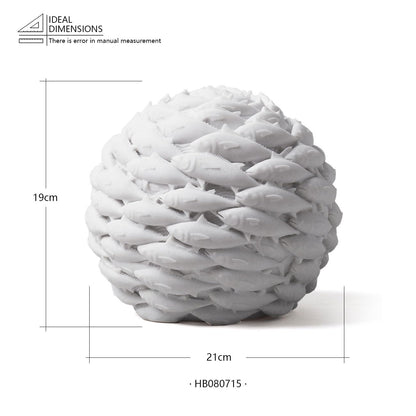 HAUCOZE Modern Sculpture Home Decor Fish Figurine Statue Abstract Art Table Centerpiece Gift for Living Room Polyresin 13.0 Inch