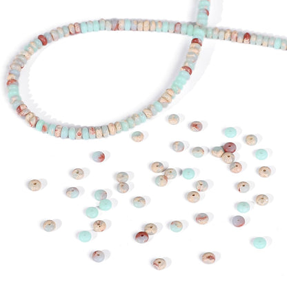 BEADIA Natural Shoushan Disk Stone Beads 4x2mm 160pcs Rondelle Loose Semi Gemstone Beads for Jewelry Making Design