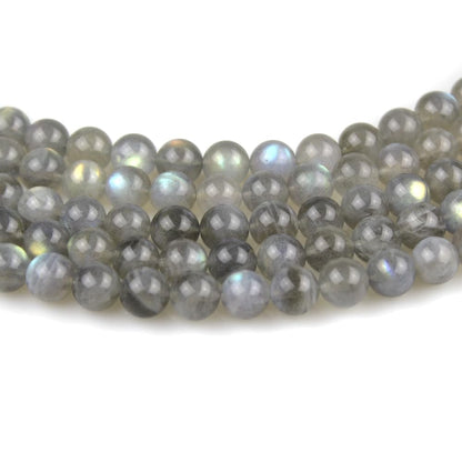 MJDCB Natural Round Stone Beads 6mm Labradorite Loose Gemstone Beads for Jewelry Making Bracelet Necklace 60pcs