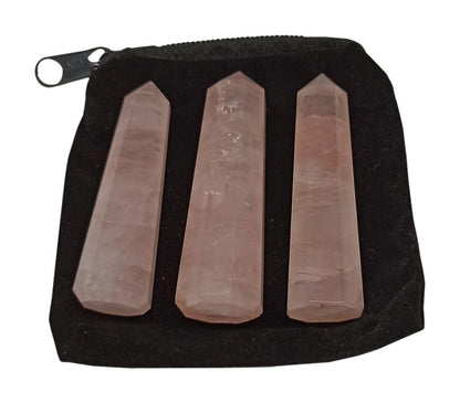 WholesaleGemShop 3 Inch (70 mm) Rose Quartz Gemstones Obelisk Tower Jumbo Facet Aura Rock Crystal Natural Polished Earth Wand Spirit