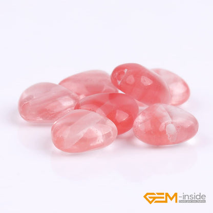 GEM-Inside 10mm Heart Charms Red Pink Waterlemon Crystal Beads for Jewelry Making Full 15" Strand Power Energy Healing Chakra Stone Beads