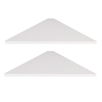 evron Corner Mounting Shelf Set of 2 – Easy to Install Floating Wall Shelves with Wood Grain Finish, Durable and Waterproof ABS Plastic for Kitchen, Bathroom, Living Room Home Décor