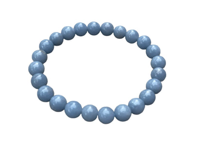 GAF TREASURES Angelite Crystal Bead Bracelet 8mm, Genuine Angelite Stretch Gemstone Bracelet, Healing Crystal Bracelet, Gift for Men & Women (1)