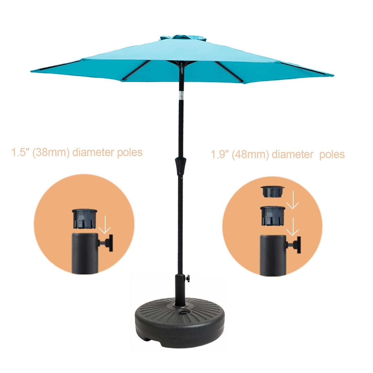 C-Hopetree 78 lb Heavy Duty Water Fillable Base Stand for Patio Outdoor Market Table Umbrella, Black
