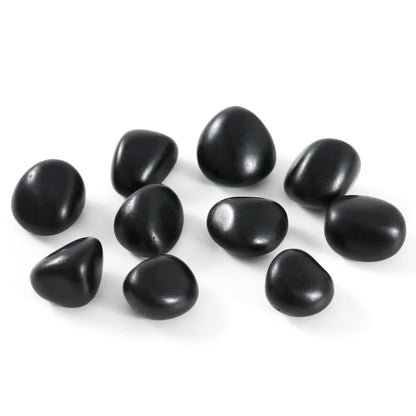 Namzi Natural Black Obsidian Crystal Stone, Black Stones Bulk, Crystals and Healing Stones, Tumbled Polished Stones for Decoration, Wicca, Reiki, Witchcraft Supplies, Chakra and Energy(10 Pcs)