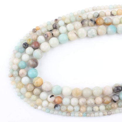 NITOPUPU 10mm 37pcs Smooth Amazonite Natural Stone Beads for Jewelry Making Supplies, Round Crystal Beads for Bracelets Necklace DIY Crafts