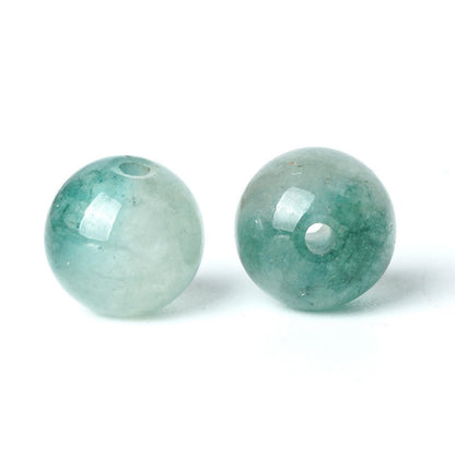 100Pcs Natural Stone 6mm Green Jasper Round Loose Gemstone Energy Healing Beads Hole Size 1mm DIY Smooth Beads for Bracelet Necklace Earrings Jewelry Making