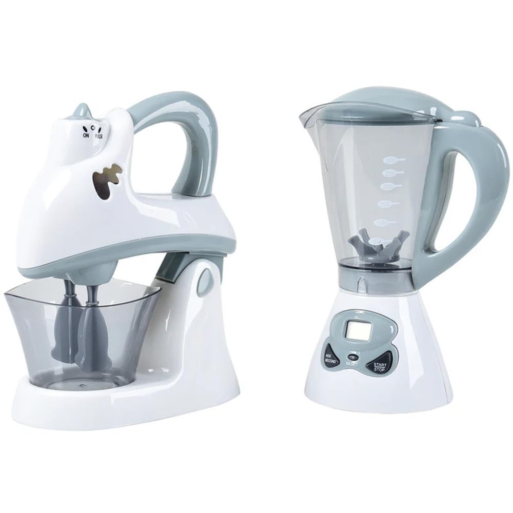 Constructive Playthings Play Kitchen Appliances, Kids Blender and Mixer Toy, Realistic Designs, Developmental Toddler Toys, Ages 3 Years and Up