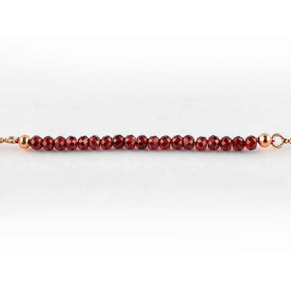 InfinityGemsArt Garnet Bracelets For Women, January Birthstone Jewelry, Micro Red Beads Beaded Stone Bolo Slider Crystals Gemstones Bracelet, 14K Gold Plated Adjustable Chain, Valentines Gifts For Her
