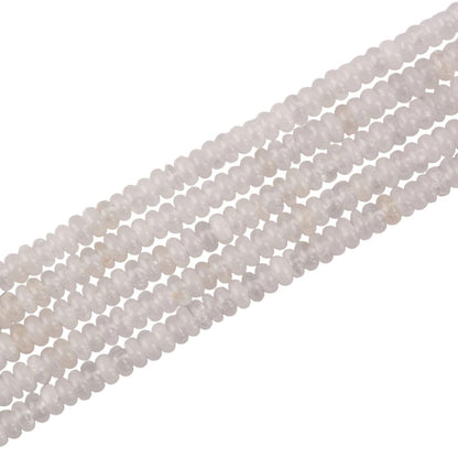 170pcs 4x2mm Natural White Crystal Stone Disk Rondelle Spacer Semi Precious Gemstone Loose Beads for Jewelry Making 15 Inch
