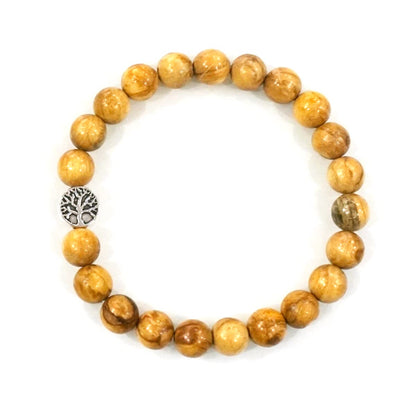 TaHLga 8MM Palo Santo Bracelet with Sterling Silver for Women Men | Beautiful Fragrance | Healing Spiritual Jewelry for Reiki Yoga Deep Meditation