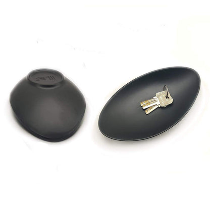 XinHuiGY Black Key Ring Dish Jewelry Tray Key Tray Organizer,Dresser Decor entryway Key Dish Decorative Trinket Dish Housewarming Gift 7inch (Oval)