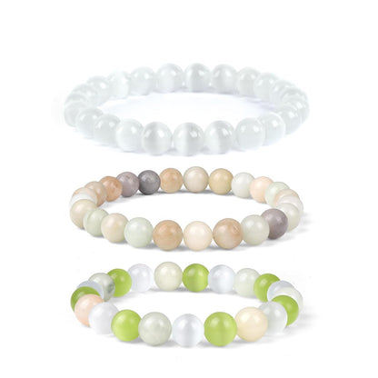 Crgwxzl Healing Crystal Bracelets for Women 8mm Natural Stone Beaded Stretch Bracelet Amazonite New Beginnings Spiritual Gemstone Lucky Jewelry Gifts