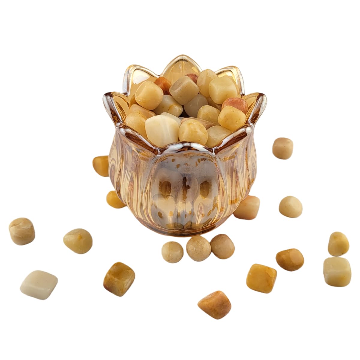 1,000 Carats Handpicked Tumbled Stones Crystals Chips Bulk Pocket Stones for Healing, Reiki, Meditation, Witchcraft and Home Decorations (Yellow Aventurine)