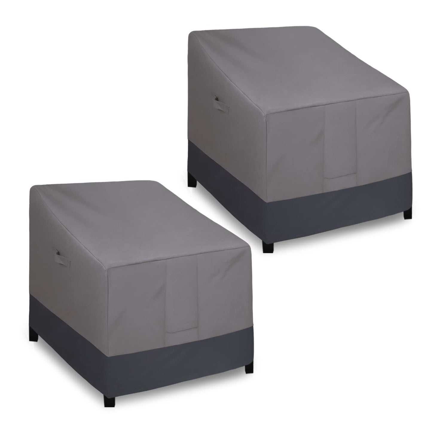 Easy-Going Outdoor Chair Cover Waterproof, Heavy Duty Patio Chair Cover, Windproof Outdoor Furniture Cover with Air Vent (2 Pack-33.5Wx31.5Dx36H inch, Gray/Dark Gray)