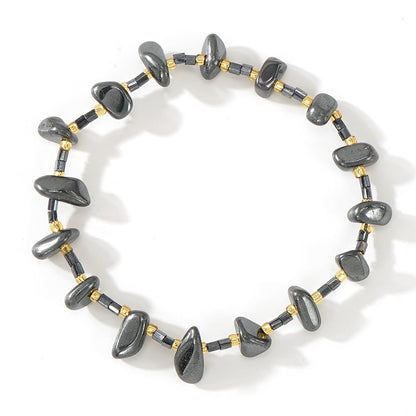 SHINUS BOHO Healing Natural Crystal Beaded Stretch Bracelet for Women,Handmade Boho Irregular Obsidian Energy Stones Protection Insightful Bracelet Summer Beach Fashion Jewelry Gift Friendship