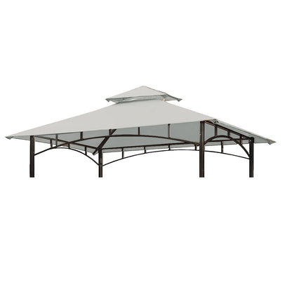 Grill Gazebo Replacement Canopy Top - Wonwon 5x8 Gazebo Roof Double Tiered Outdoor BBQ Roof Cover Grill Shelter Only Fit for Model L-GG001PST-F (Gray)