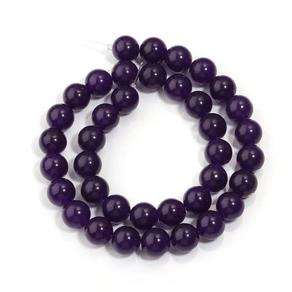 Zenkeeper 108Pcs Purple Natural Stones Chalcedony Beads Spacer Loose Beads Bulk with Holes Handcrafted for DIY Bracelets Jewelry Making Crafts Supplies
