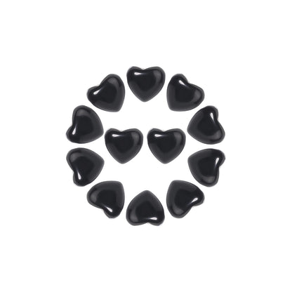Yochus 5pcs Obsidian Natural Heart Stone Beads，12mm Healing Energy Gemstone for Jewelry Making Earring Necklace DIY