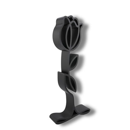 Nexus Box Rose Sculpture â€“ Minimalist Decorative Figurine for Home, Shelf, and Gift Use | Freestanding Collectible Accent for All Occasions (Rose Bud Matte Black)