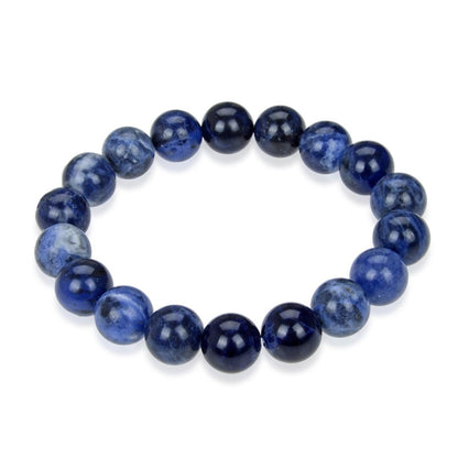 Adabele Real Natural Blue Sodalite Gemstone Beaded Bracelet 7 inch Stretch Chakra Healing Crystal Stone Women Mom Gift (Unisex) GB10-A47