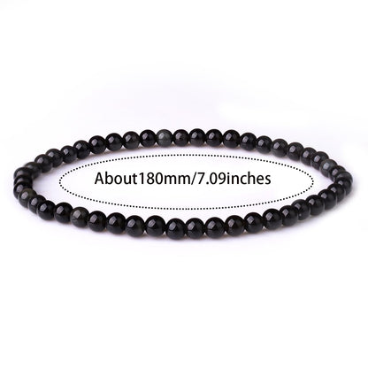 eMeition Black Obsidian Necklace Men Hexagram Natural Stone Crystal Pendant for Women Protection Premium Talisman Necklaces Couples Gift (Obsidian Necklace & Bracelet)