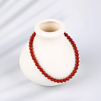 LPBeads Handmade Natural Gemstone Stretch Elastic 4mm Red Jasper Bracelet Healing Crystal Round Stone Beads Jewelry Gifts for Women Men