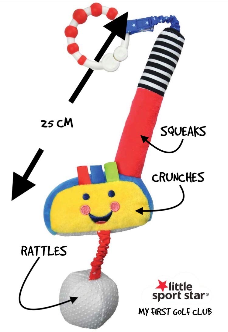 Little Sport Star Newborn Golf Club | with Squeakers, Rattles & Crunchy Sounds | Sensory Toy for Baby Development | Baby Gift | The Collection